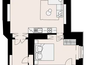 Pronájem bytu 2+kk, Praha, Křižíkova, 59 m2