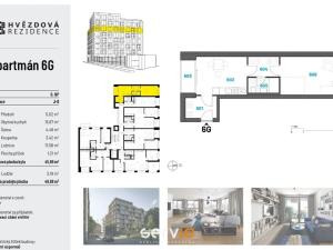 Pronájem bytu 1+1, Brno, Hvězdová, 46 m2