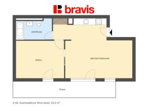 Pronájem bytu 2+kk, Brno, Auerswaldova, 54 m2
