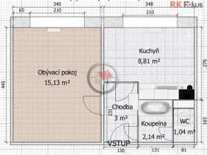 Prodej bytu 1+1, Třebíč - Nové Dvory, Moskevská, 33 m2