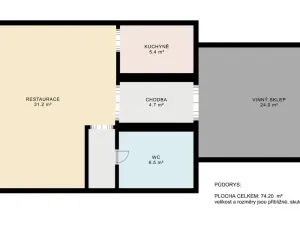 Pronájem restaurace, Pasohlávky, 75 m2