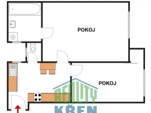 Prodej bytu 2+kk, Praha - Bubeneč, V. P. Čkalova, 51 m2