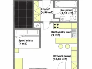 Prodej bytu 1+kk, Praha - Troja, Hnězdenská, 38 m2