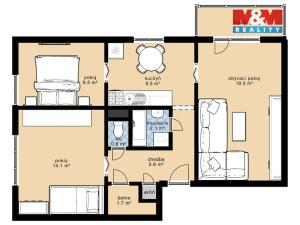 Pronájem bytu 3+1, Kadov - Lnářský Málkov, 68 m2