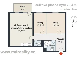 Pronájem bytu 3+kk, Jihlava, Slovenská, 76 m2