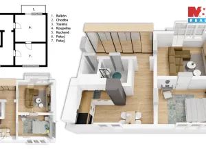 Pronájem bytu 2+1, Praha - Strašnice, U krbu, 55 m2