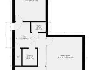 Pronájem bytu 2+1, Česká Třebová, Trávník, 57 m2
