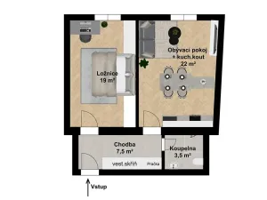 Prodej bytu 2+kk, Praha - Vršovice, Na spojce, 55 m2