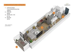 Pronájem bytu 1+kk, Praha, Kolbenova, 33 m2