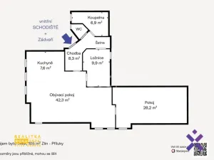 Pronájem bytu 3+kk, Zlín - Příluky, Staromlýnská, 105 m2
