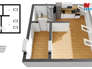 Pronájem bytu 1+kk, Trutnov - Střední Předměstí, Spojenecká, 37 m2