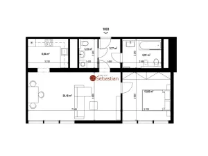 Pronájem bytu 2+1, Teplice - Trnovany, Antonína Sochora, 61 m2