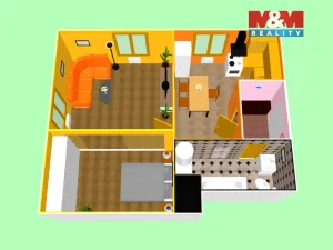 Pronájem bytu 2+kk, Červené Pečky, V Cihelně, 48 m2