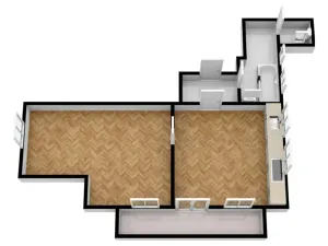 Pronájem bytu 2+kk, Praha - Podolí, Pravá, 50 m2