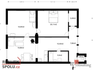 Pronájem bytu 3+1, Hradec Králové - Pražské Předměstí, Habrmanova, 91 m2