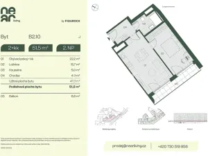 Prodej bytu 2+kk, Praha - Libeň, Na kopečku, 48 m2
