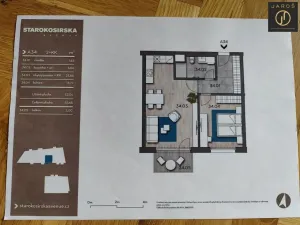 Pronájem bytu 2+kk, Praha - Košíře, Starokošířská, 56 m2