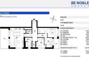 Prodej bytu 4+kk, Praha, Tupolevova, 93 m2