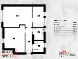 Prodej bytu 2+1, Mělník, Italská, 60 m2