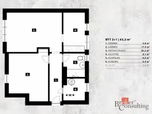 Prodej bytu 2+1, Mělník, Italská, 60 m2