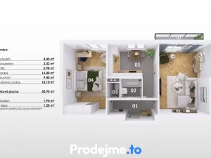 Prodej bytu 2+1, Znojmo, 17. listopadu, 51 m2