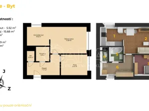 Pronájem bytu 2+kk, Hořovice, Višňová, 40 m2