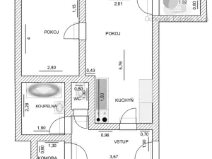 Prodej bytu 2+kk, Ostrava, U Oblouku, 42 m2