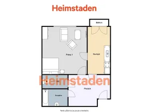 Pronájem bytu 1+1, Ostrava - Poruba, Havlíčkovo náměstí, 41 m2