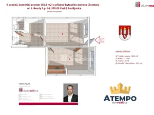 Prodej obchodního prostoru, České Budějovice - České Budějovice 2, J. Bendy, 50 m2