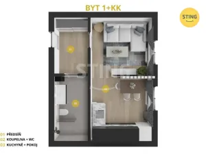 Pronájem bytu 1+kk, Opava, Hviezdoslavova, 25 m2