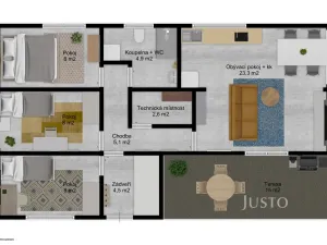 Pronájem rodinného domu, Zvěřínek, Nymburská, 64 m2