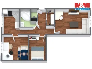Prodej bytu 2+1, Chodov, náměstí 9. května, 60 m2