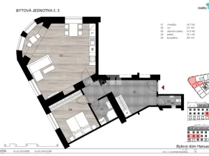 Prodej bytu 2+kk, Praha - Michle, Hanusova, 74 m2