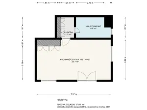 Prodej bytu 1+kk, Tábor, Bechyňská, 38 m2