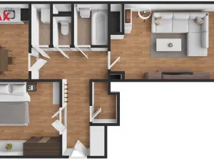 Pronájem bytu 2+1, Ostrava - Poruba, Nálepkovo náměstí, 55 m2