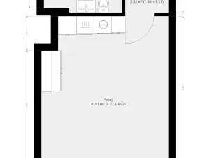 Pronájem bytu 1+kk, Brno, Dornych, 30 m2