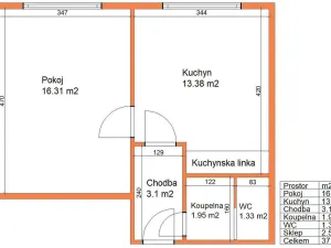 Pronájem bytu 2+kk, Litomyšl - Litomyšl-Město, Dukelská, 38 m2