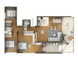 Prodej bytu 4+kk, Dobrá Voda, Černá Hora, 122 m2