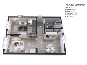 Pronájem bytu 2+1, Ostrava - Hrabůvka, U Nové školy, 50 m2