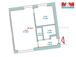 Prodej bytu 2+kk, Praha - Holyně, náměstí Pod lípou, 58 m2