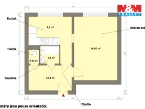Pronájem bytu 1+1, Cheb, Osvobození, 35 m2
