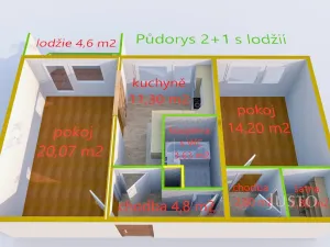 Pronájem bytu 2+1, Uherské Hradiště, Štěpnická, 60 m2