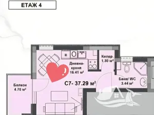 Prodej bytu 1+kk, Nesebar, Bulharsko, 32 m2