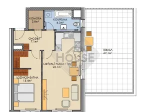 Prodej bytu 2+kk, Praha - Vysočany, Pod Harfou, 60 m2