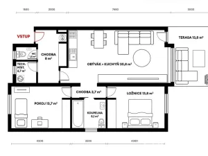 Prodej bytu 3+kk, Hostivice, Unhošťská, 78 m2