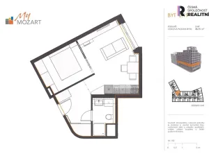 Pronájem bytu 1+kk, Praha - Smíchov, 36 m2