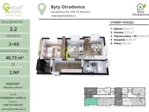 Prodej bytu 2+kk, Skorkov - Otradovice, 42 m2