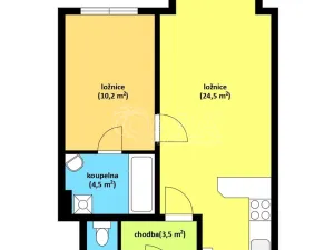 Pronájem bytu 2+kk, Beroun - Beroun-Město, Nad Paloučkem, 48 m2