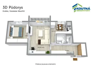 Prodej bytu 2+1, Valašské Meziříčí, Krátká, 52 m2