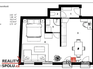 Prodej bytu 2+kk, Poděbrady - Poděbrady III, náměstí 5. května, 44 m2